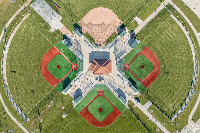 A top down view of the Kenosha Sports Complex located in the Wilson neighborhood.