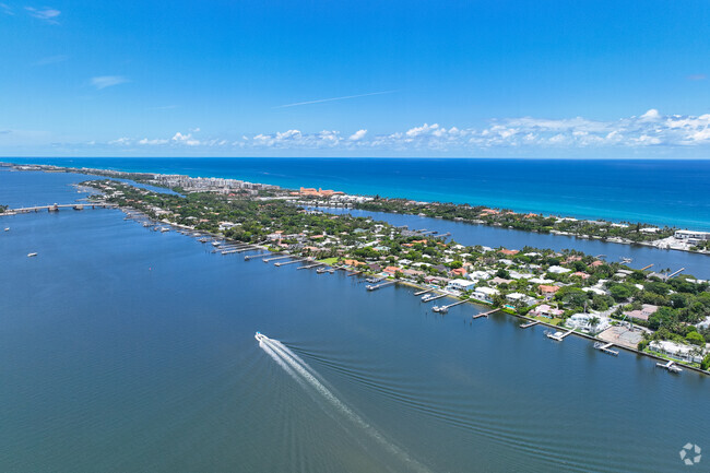 Aerial view of the beautiful Inter-coastal waterway in the Ocean Breeze neighborhood.