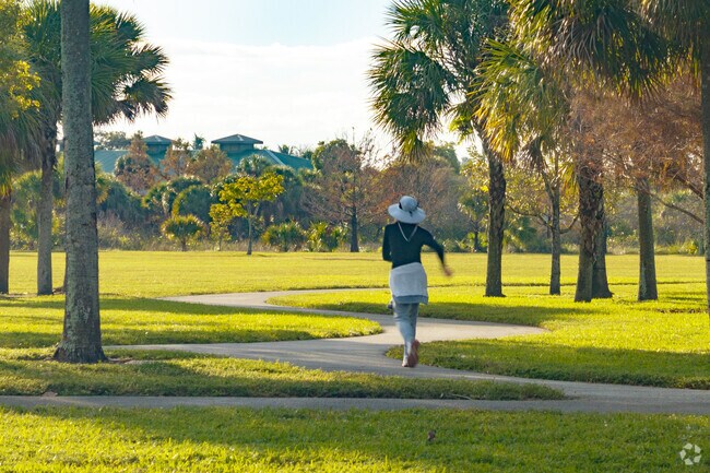Power walking at Flamingo Park in the Savannah neighborhood of Sunrise, FL.