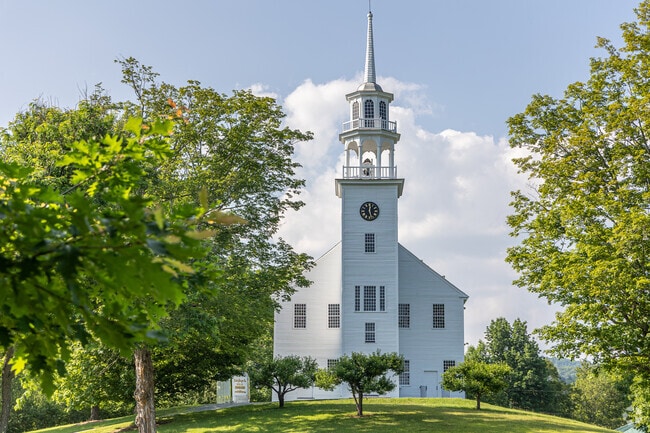 Strafford Town House is one of the most known buildings in the state of Vermont located on top of a hill overlooking the town.