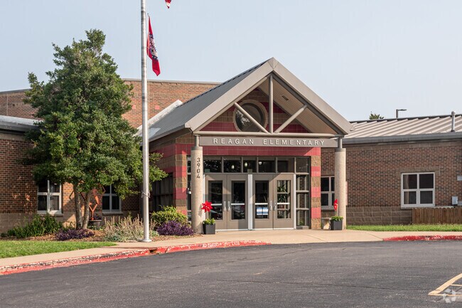 Reagan Elementary School serves students in grades pre-kindergarten through fifth in Rogers.