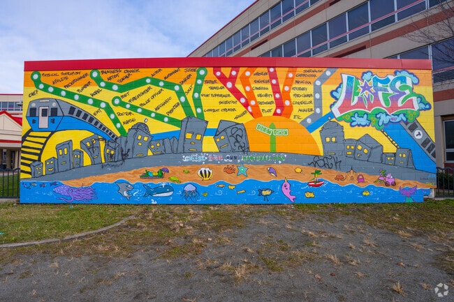 Set your sights on this colorful mural at the Garfield Elementary School in Revere, MA.