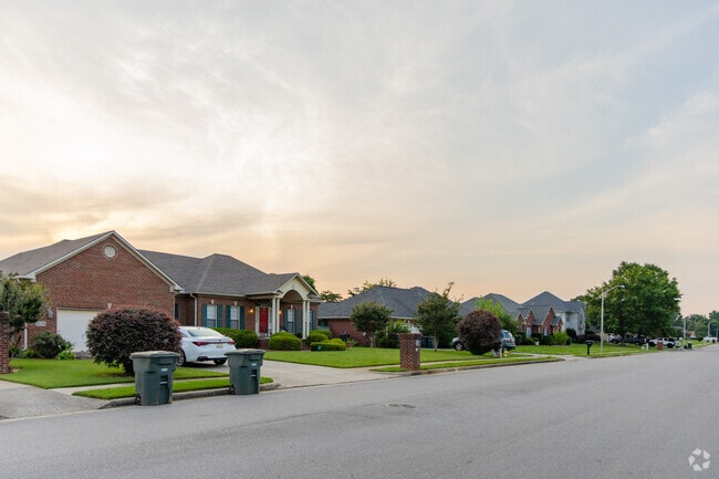 Traditional style homes line the streets of English Village.