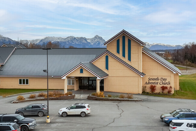 The campus of Amazing Grace Academy is surrounded by the beautiful mountains of Palmer, Alaska.