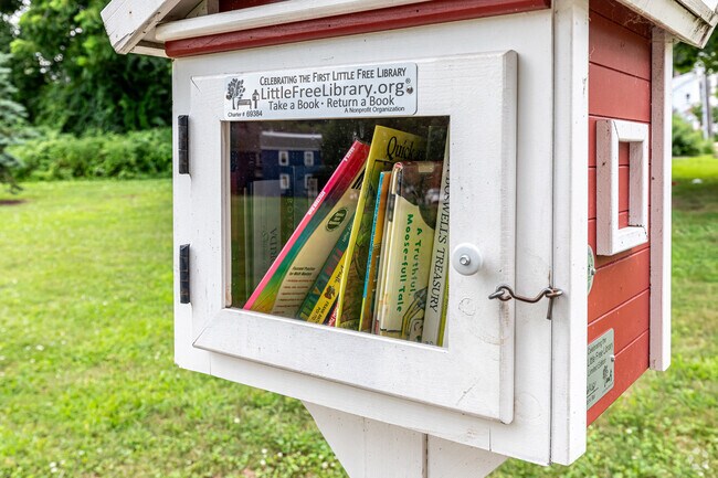 Share a book with your neighbors by leaving it at the Little Free Library in Tariffville Green.