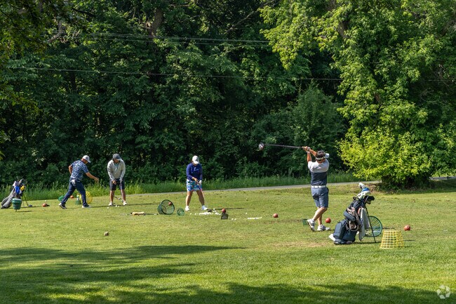 The driving range at Hidden Greens Golf Course is a great place to practice your swing in Ravenna.