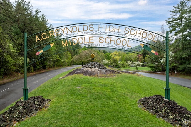The A.C. Reynolds High School entrance in Asheville, NC.