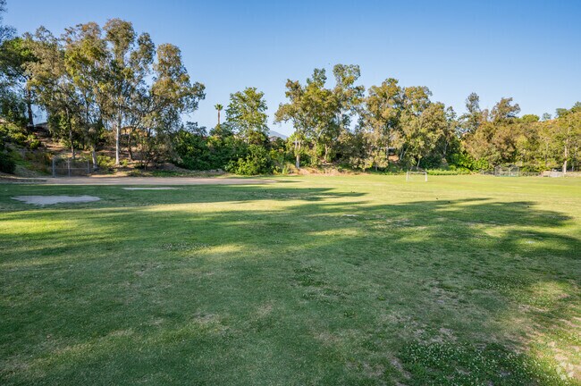 Open fields at Del Lago Elementary School is perfect for sports and recreation.