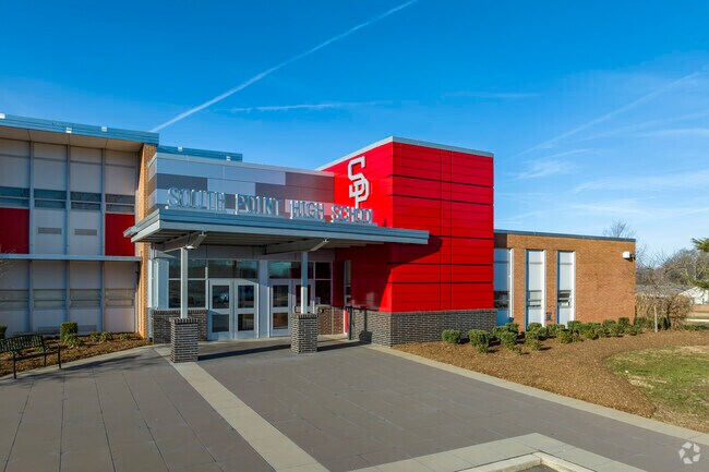 Main entrance of South Point High School.