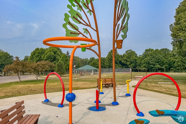 Get wet and keep cool at Akron's Firestone Park splash zone for children.