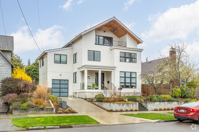 Some newer homes in Ballard have tasteful modern features alongside traditional motifs.