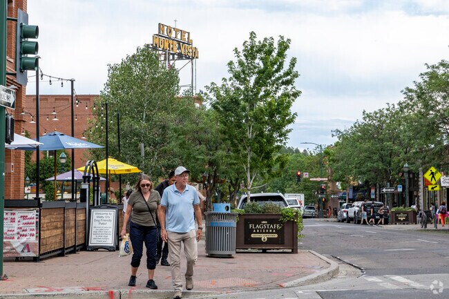 Boulder Point residents enjoy an evening walking around nearby downtown Flagstaff.