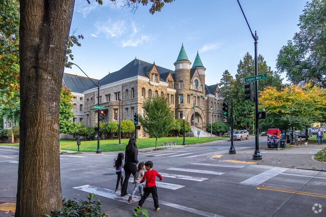 Check out the historical buildings in the Downtown area near Burbank-Elliott.