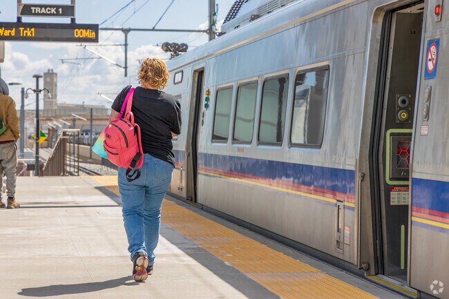 Catch the train to Denver at the Clear Creek-Federal Station in Berkley.