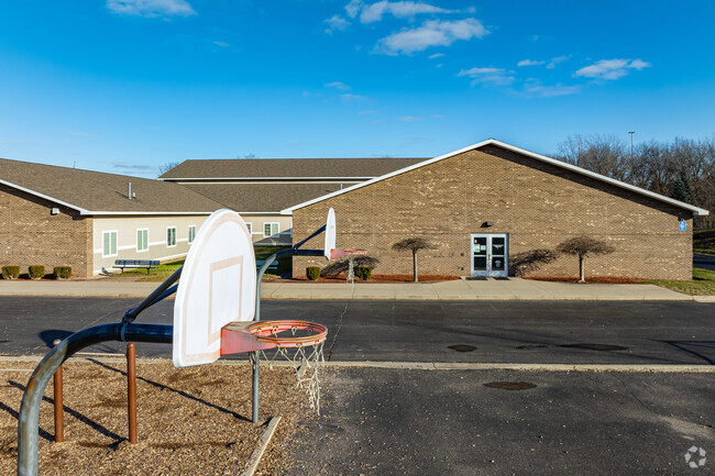 Basketball hoops at Quest Charter Academy.