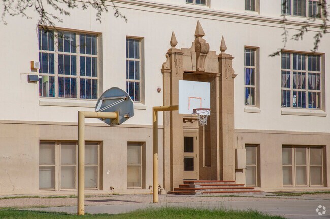 Take a break outside and shoot hoops behind the Roskruge Bilingual Magnet K-8 School.