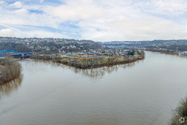 The Monongahela and Youghiogheny Rivers merge near Liberty.