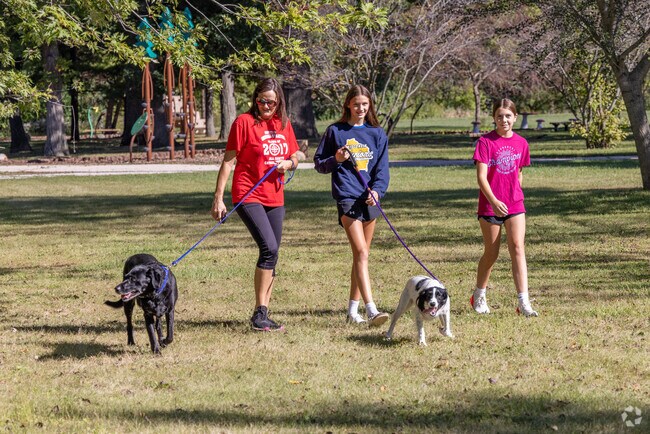 Local residents of Poerio walk their dogs at Poerio Park on a beautiful afternoon.