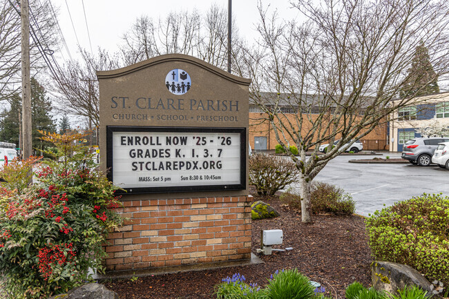 Pre-School and Elementary Students can attend the St. Clare private Catholic School in the Markham, Portland neighborhood.
