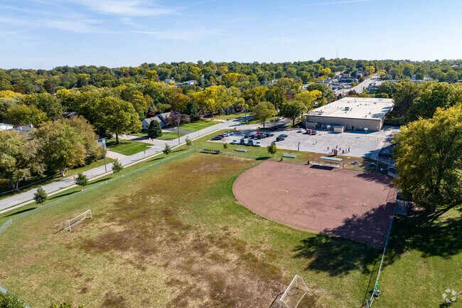 Rockbrook Elementary School has a baseball field and wide-open green spaces.