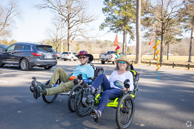 Going on a Recumbent Trikes bike ride down one of the many long pathways in Rome, GA.