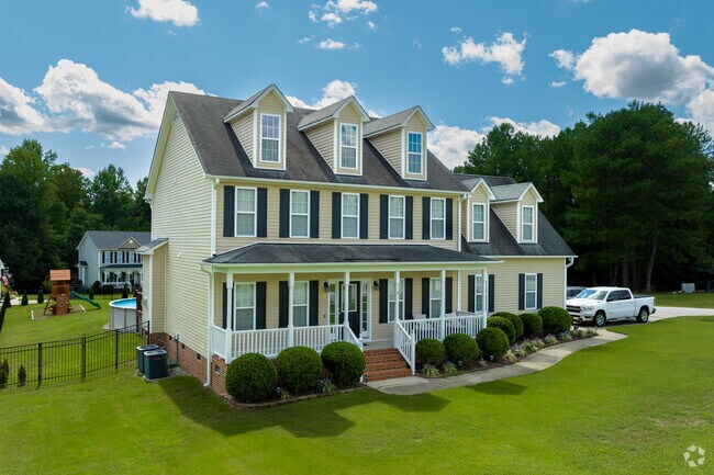 There are large colonial homes with large lots in Southwest Wake County.