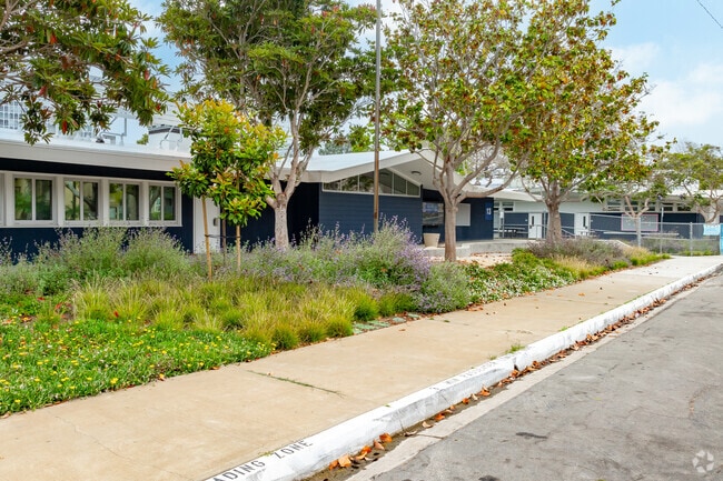 La Jolla Elementary School has a beautiful curb appeal with lush landscaping.