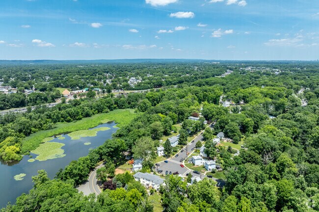 A bird's eye view revealing the tranquil neighborhoods of Winfield, NJ.