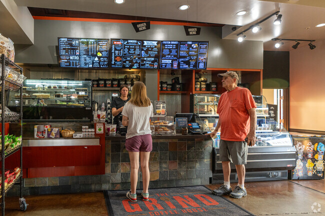 The Grind Coffee House serves residents of Cedar Lake food and drink throughout the day.