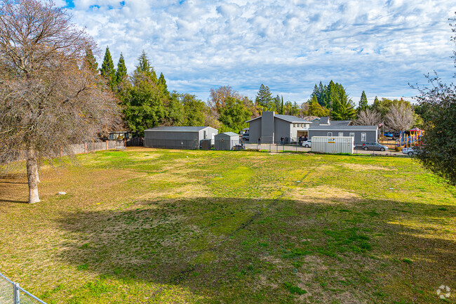 Large green field at Sierra Foothills Academy is perfect for students to run and play.