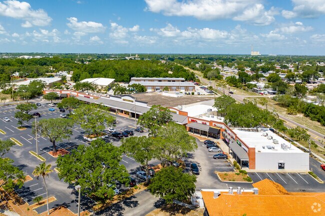 Aerial view of the Market Place Shopping Center.