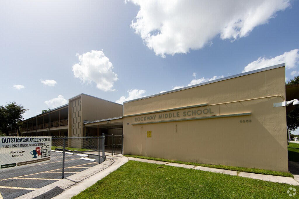 Side entrance to Rockway Middle School in Westchester, Miami FL