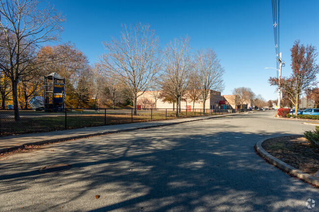 This is the end view of Anthony Carnevale Elementary School in Providence.