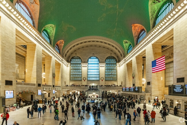 The ceiling of Grand Central Station has an astrological mural of the Mediterranean winter sky.