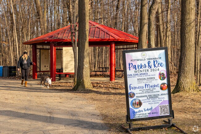Lillie Park in Bryant has pathways and piers along two calm ponds perfect for walking the dog.