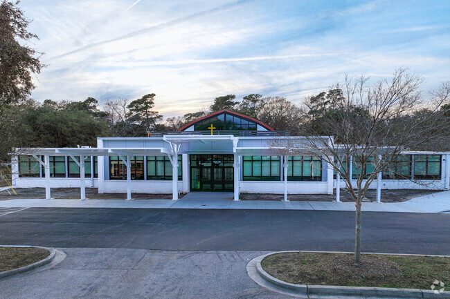 The Nativity School is adjacent to a quiet neighborhood.