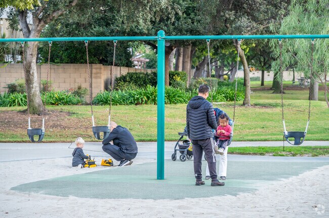 Children can enjoy the swings at College Park.