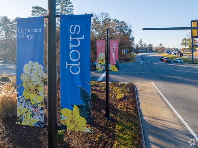 Gloucester welcomes residents with signs throughout the town.
