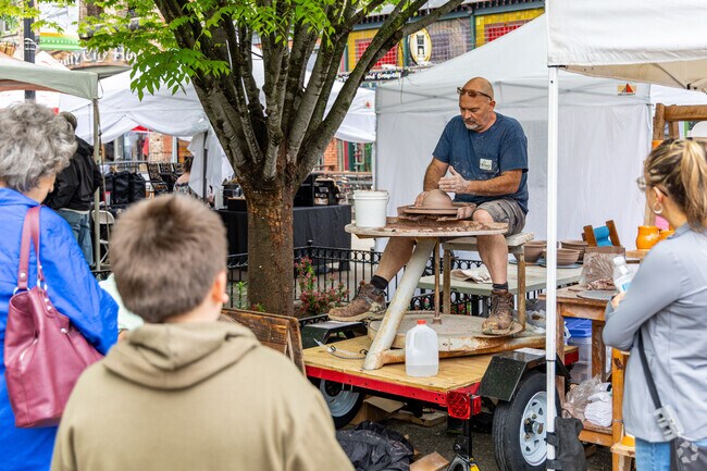 Hundreds of artisans fill Market Square during the Rossini Festival.
