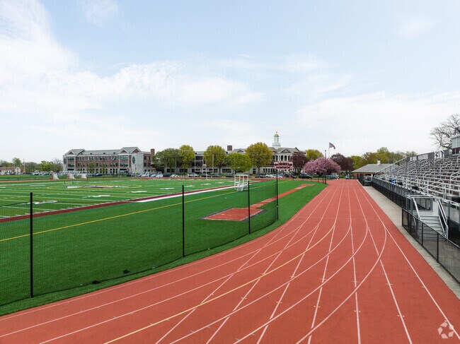 Go for a lap around the well maintained track at Bay Shore Senior High School.