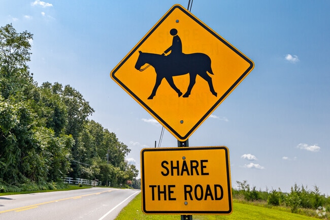 Horse crossing signs are the norm in Pittsgrove Township Salem.