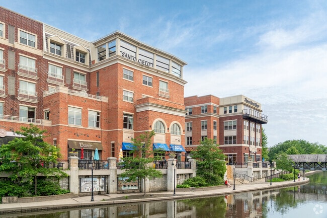 Locals enjoy Mediterranean food at Vasili's Restaurant on the Riverwalk in Downtown Naperville.