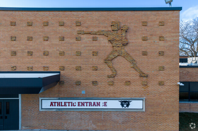 Intricate brickwork at Roseville Middle School.