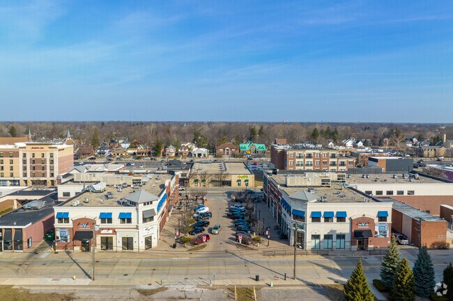 Michigan Avenue plays host to daytime shopping and nighttime gatherings in Dearborn Hills.