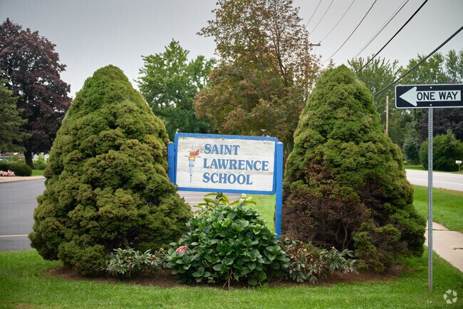St. Lawrence School sign.