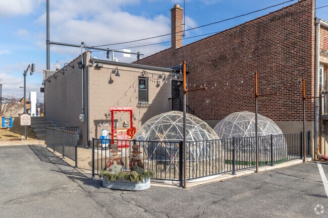 When it gets cold Old Dog Coffee puts out igloos for residents of Lowell to enjoy.