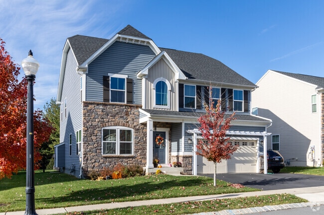 Contemporary homes in Bethlehem Township often feature two-car garages.