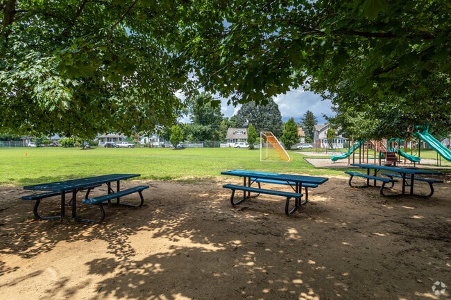 Yardville Elementary School have picnic benches for students to enjoy.