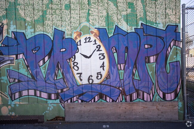 Reach Academy in Oakland has cool street art all over campus with good messaging.