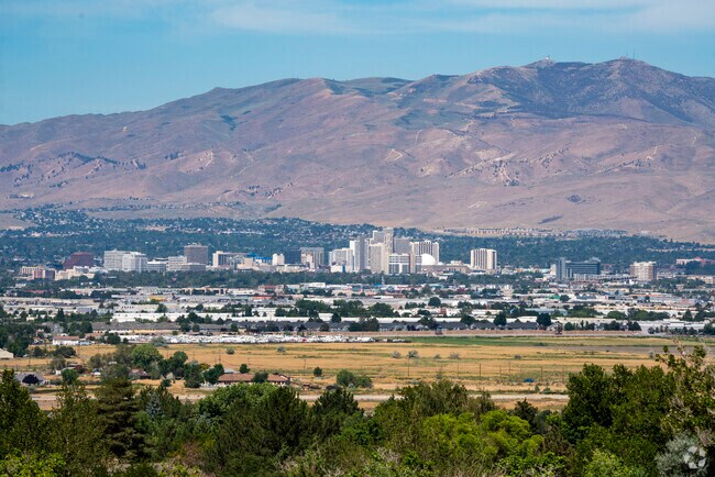 The Hidden Valley community is pushed up against the mountains South East of Downtown Reno.